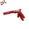 Red Glossy Metal Assembly Component with Drilled Holes And Cutouts - Agricultural Machinery Part